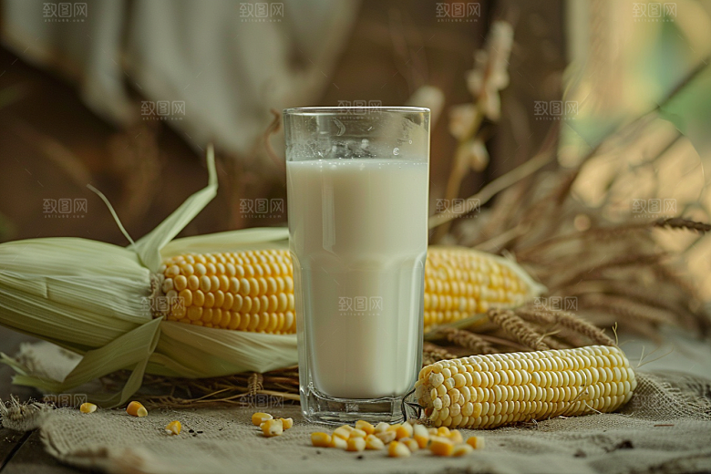 豆浆豆奶谷物奶瓶摄影图