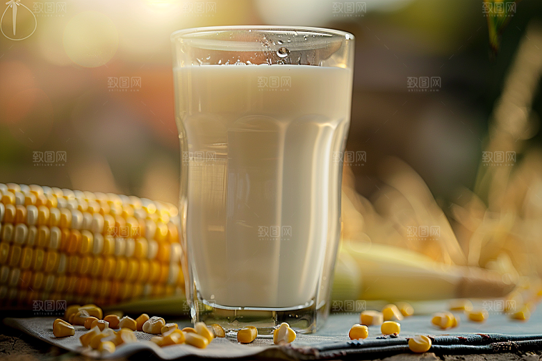 豆浆豆奶饮品高清摄影图
