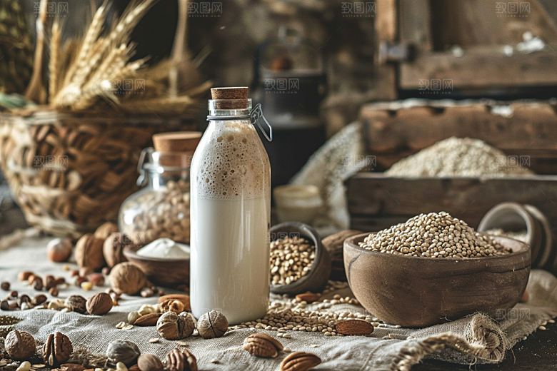 豆浆豆奶日系牛奶摄影图