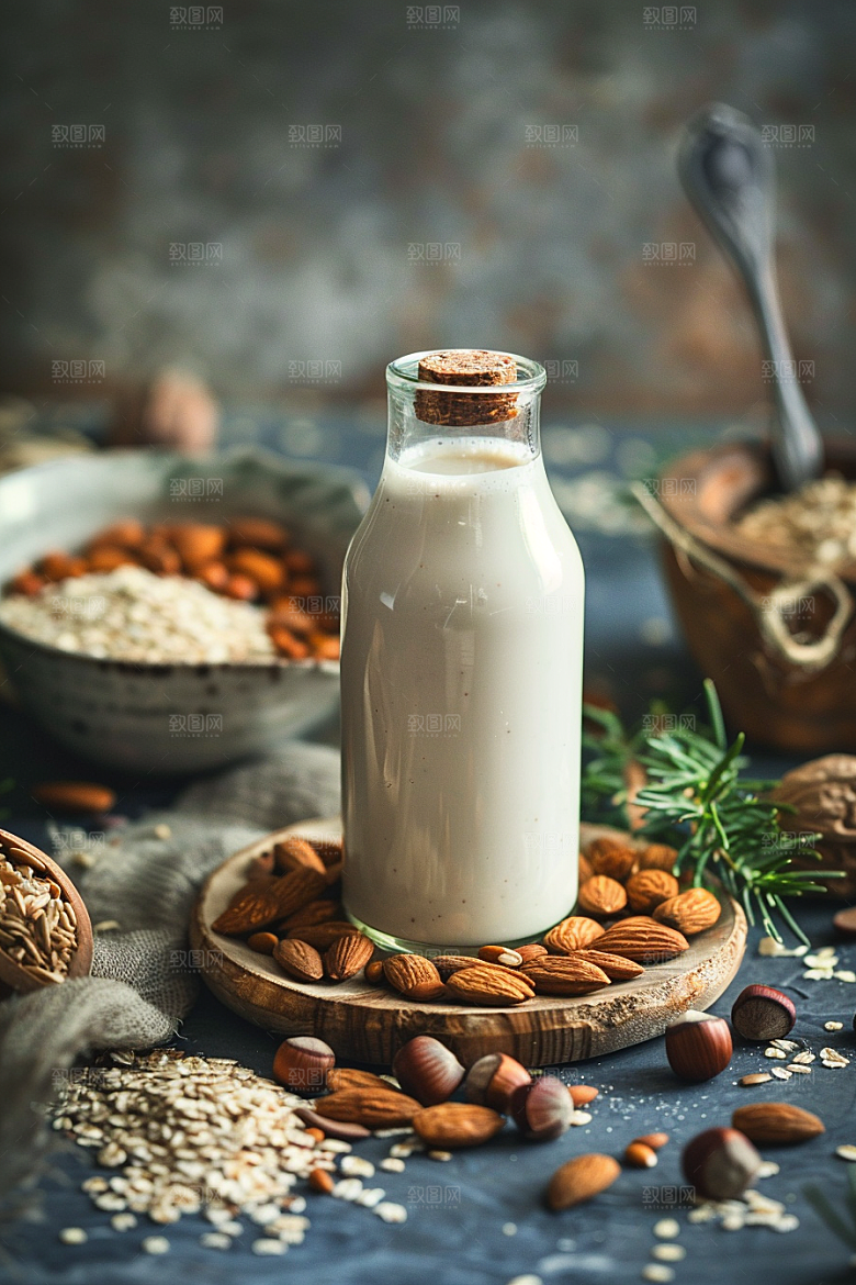 豆浆豆奶饮品高清摄影图