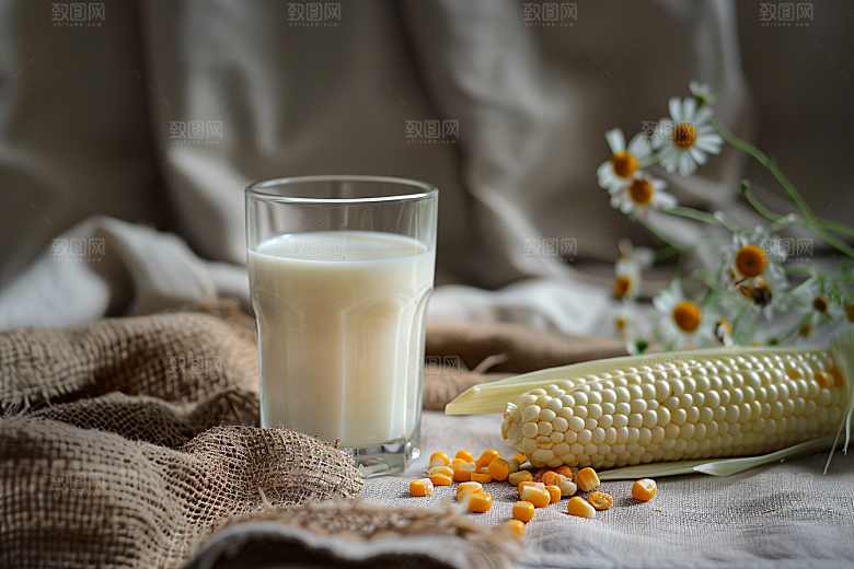 豆浆豆奶饮料奶瓶摄影图