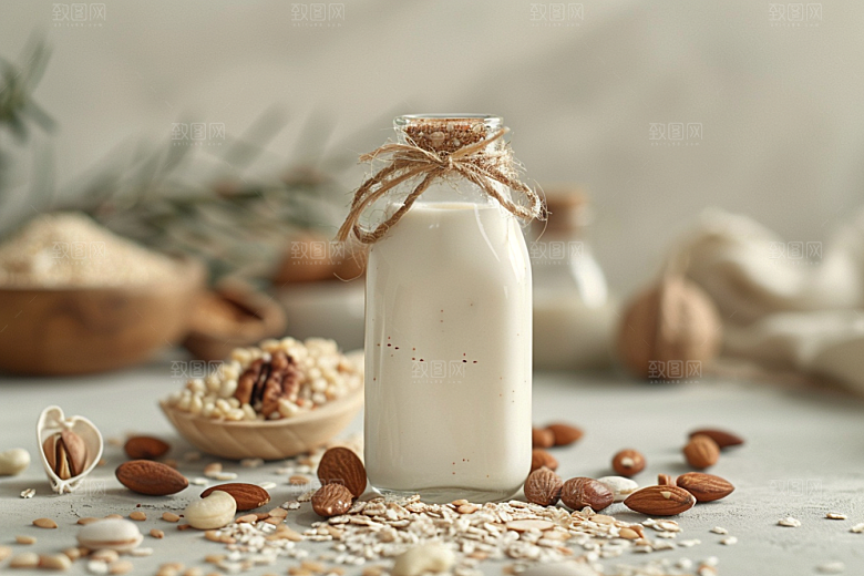 豆浆豆奶美食谷物摄影图