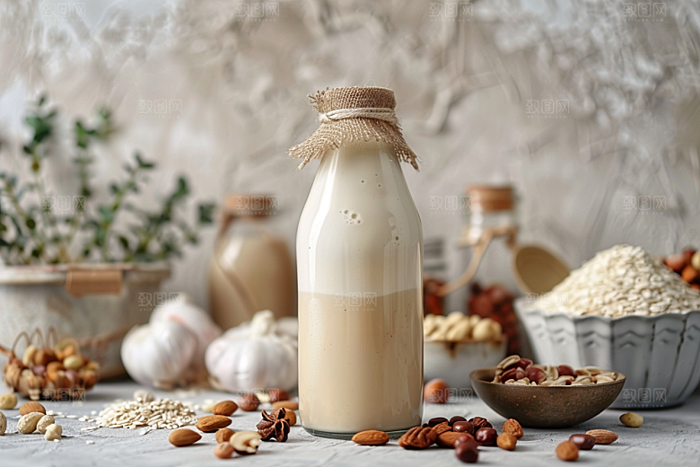 豆浆豆奶饮品日系摄影图