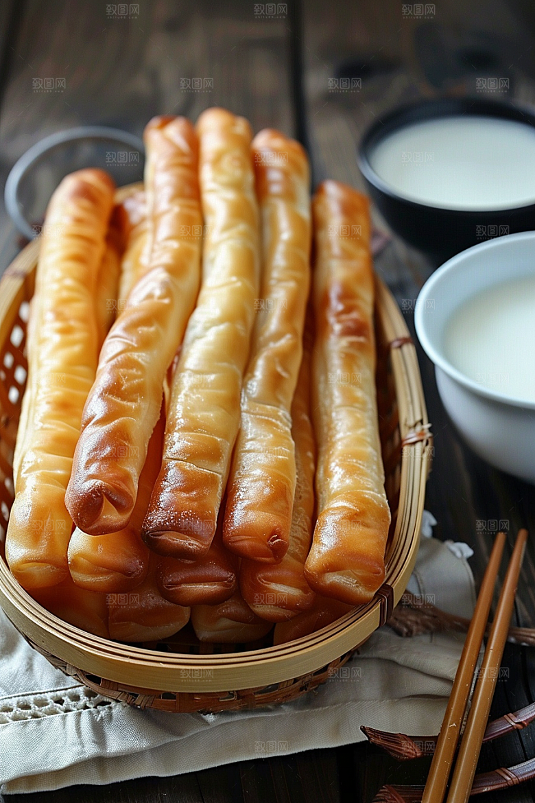 早餐豆浆油条高清摄影图