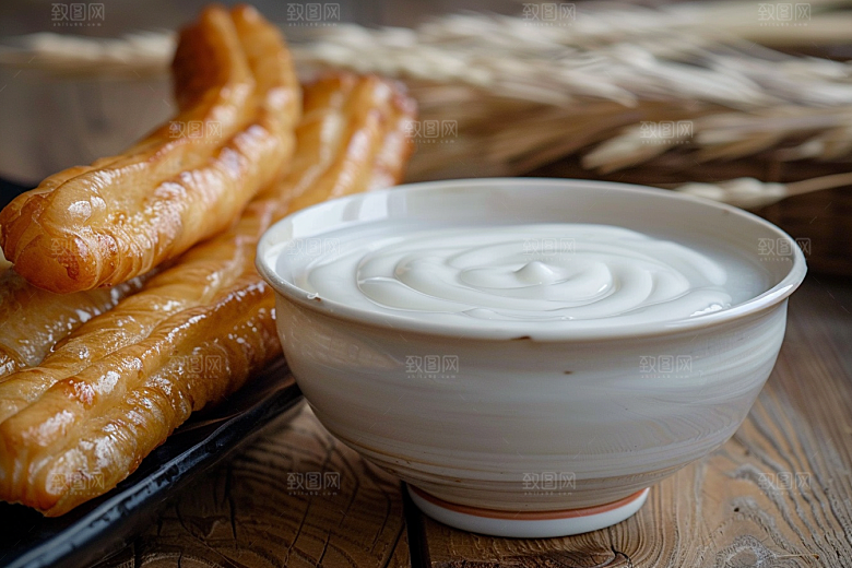 早餐美食豆浆油条摄影图