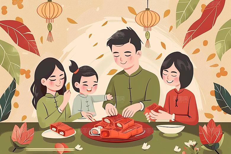 端午包粽子节日糯米插画