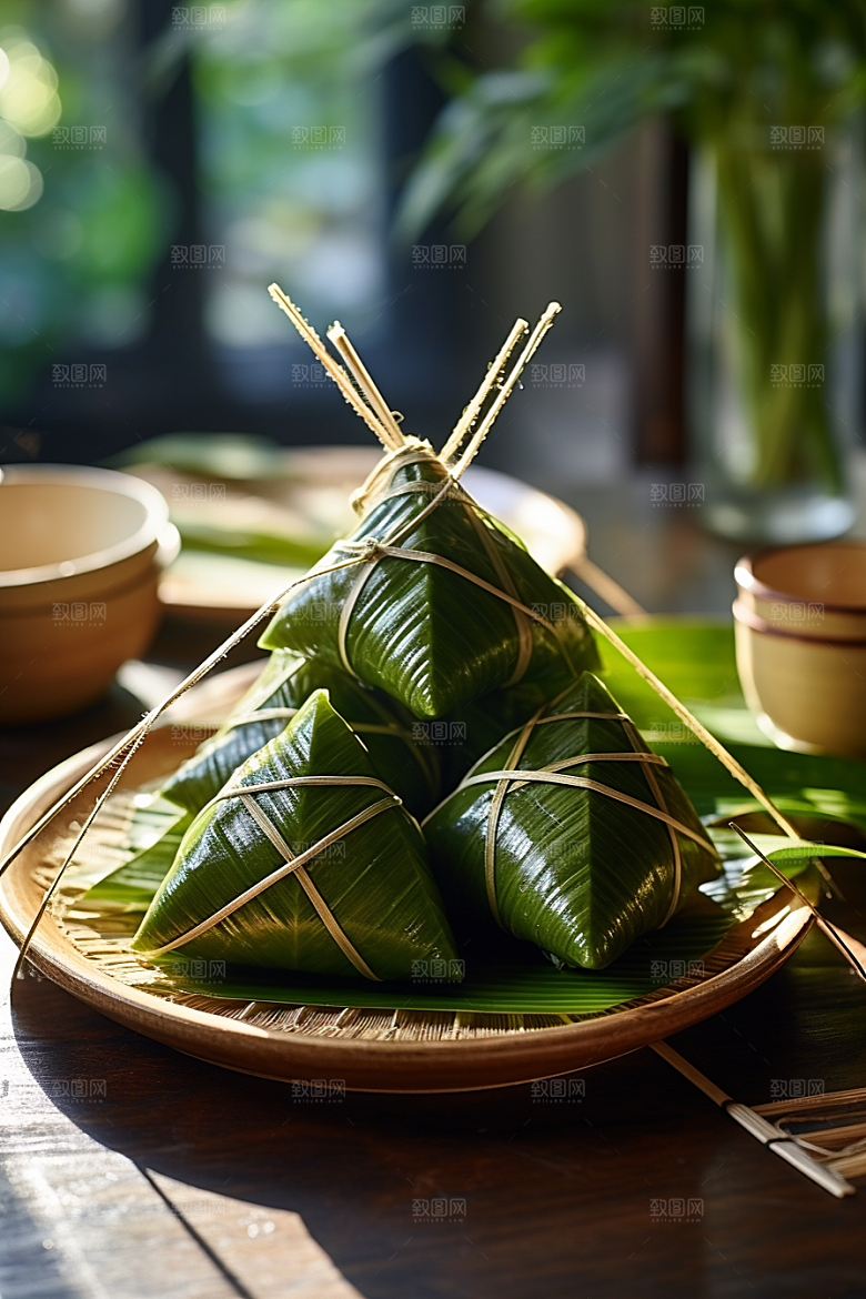 端午节粽子纪念屈原传统小吃摄影图