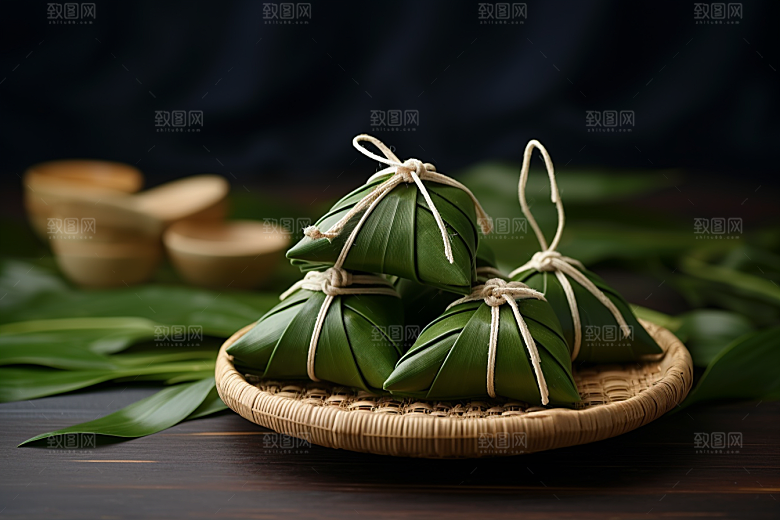 端午节粽子糯米粽肉粽文化传承摄影图