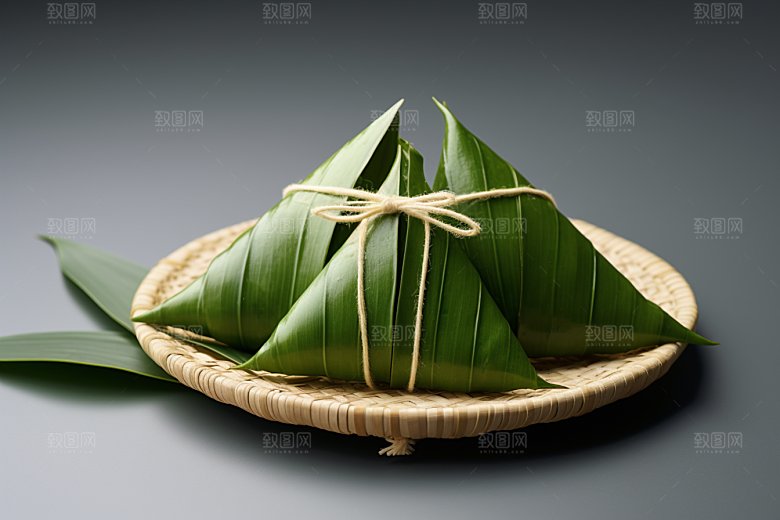 端午节粽子传统小吃美食摄影图