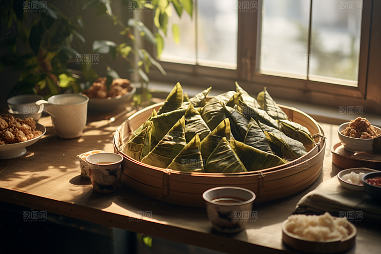 端午节粽子传统小吃纪念屈原摄影图