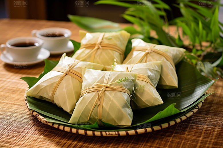 端午节粽子美味糯米粽肉粽摄影图