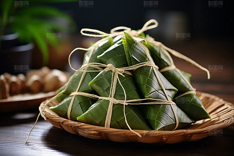 端午节粽子纪念屈原传统小吃摄影图