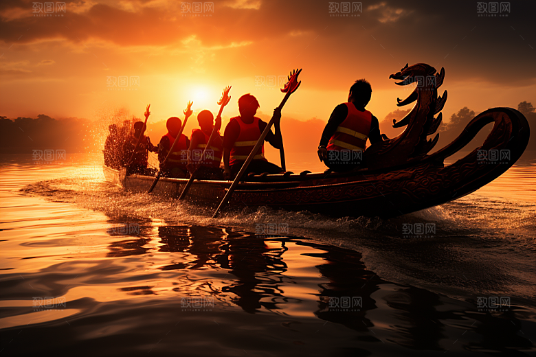 端午划龙舟划船庆祝摄影图