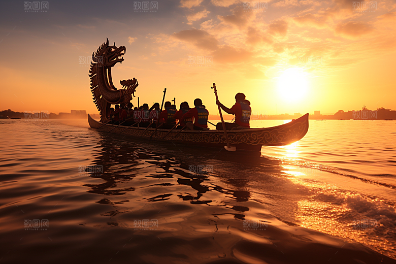 端午划龙舟高清庆祝摄影图