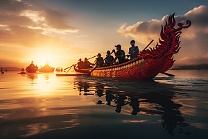 端午划龙舟传统文化比赛摄影图