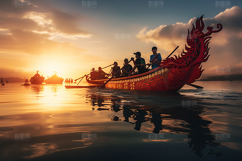 端午划龙舟传统文化比赛摄影图