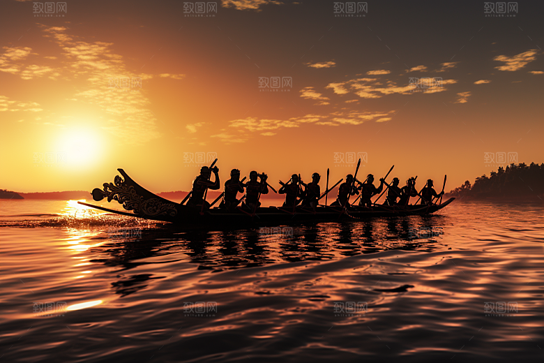 端午划龙舟比赛传统文化摄影图