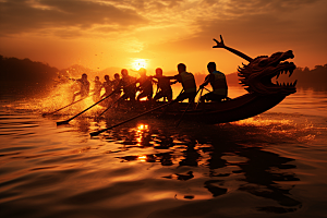 端午划龙舟节日传统文化摄影图