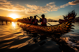 端午划龙舟节日传统文化摄影图