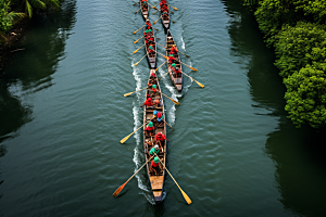 端午划龙舟团体活动划船摄影图