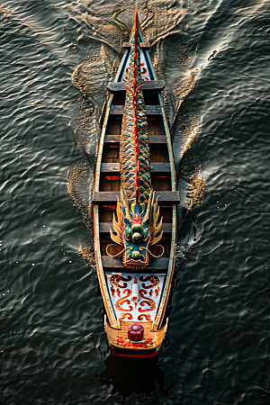 端午划龙舟比赛划船摄影图