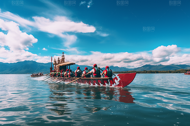 端午划龙舟划船传统文化摄影图