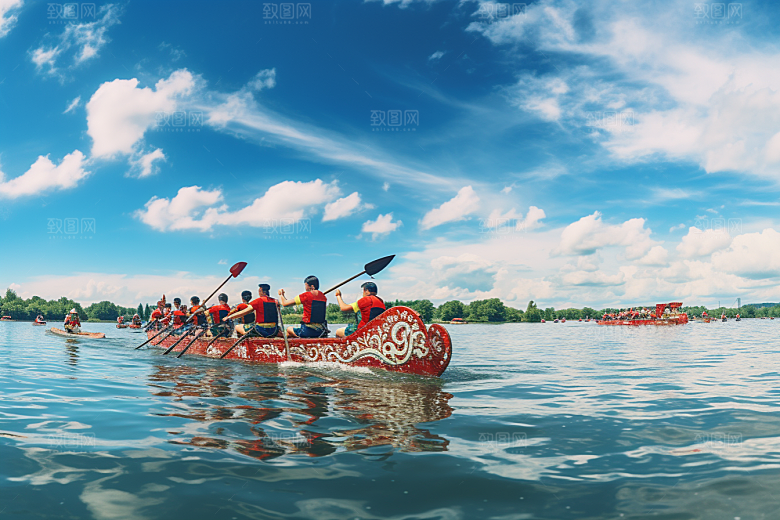 端午划龙舟传统文化比赛摄影图