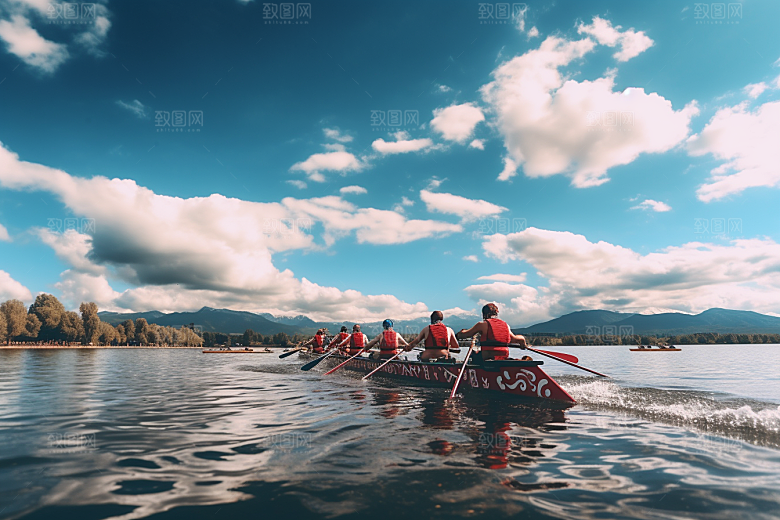 端午划龙舟节庆高清摄影图