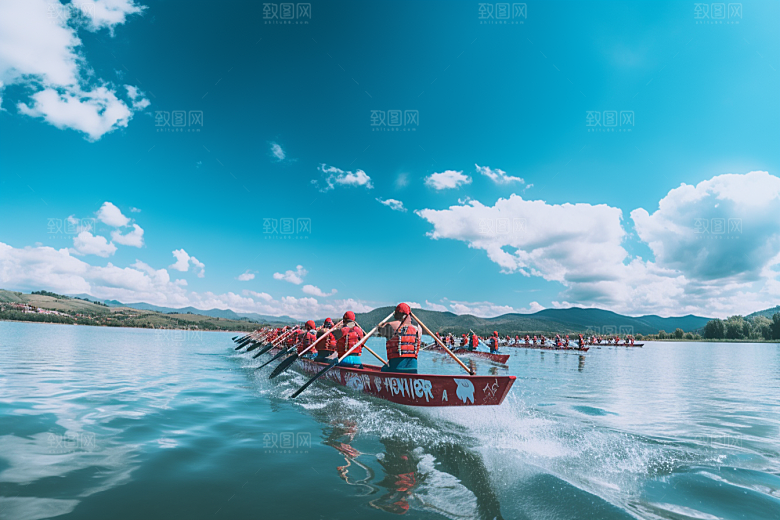 端午划龙舟传统文化划船摄影图