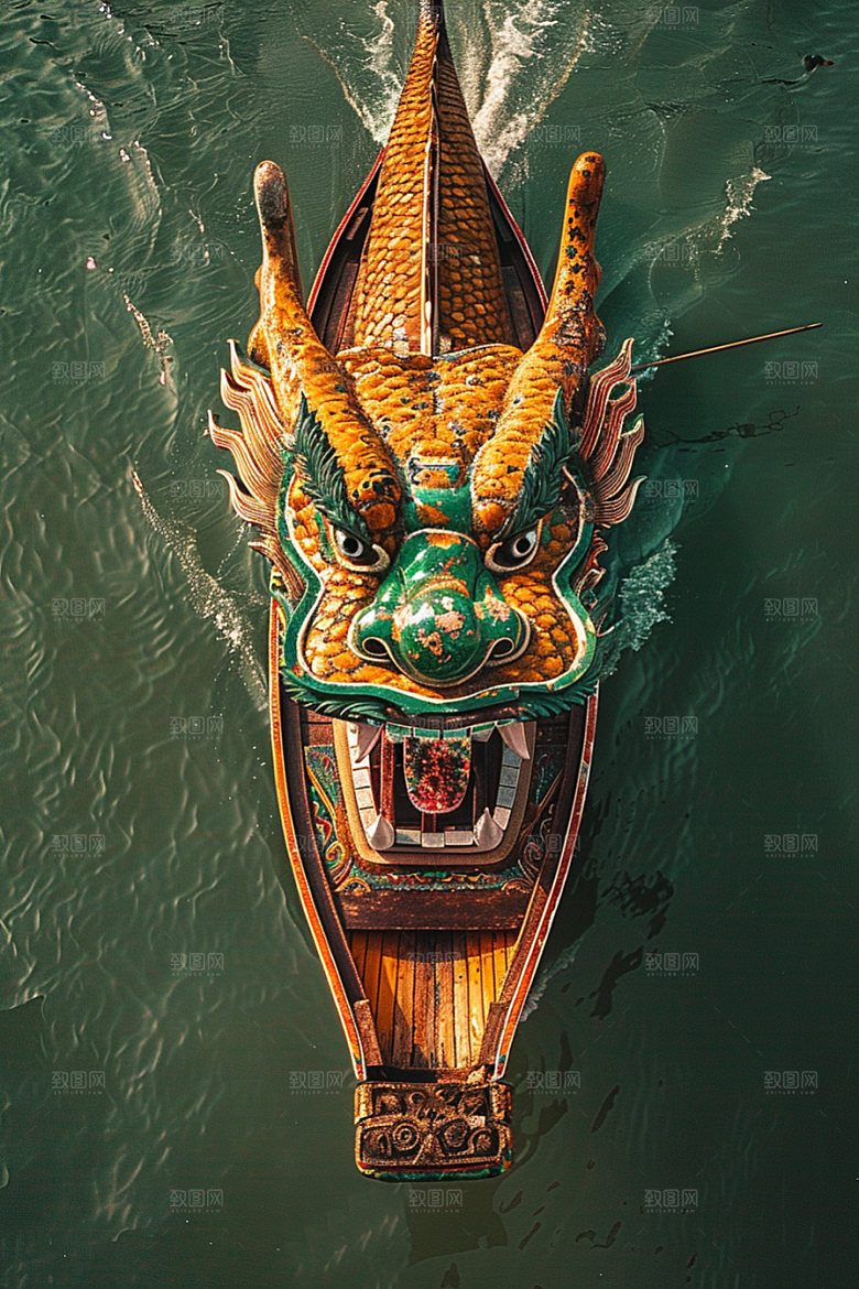 端午划龙舟选手竞技摄影图