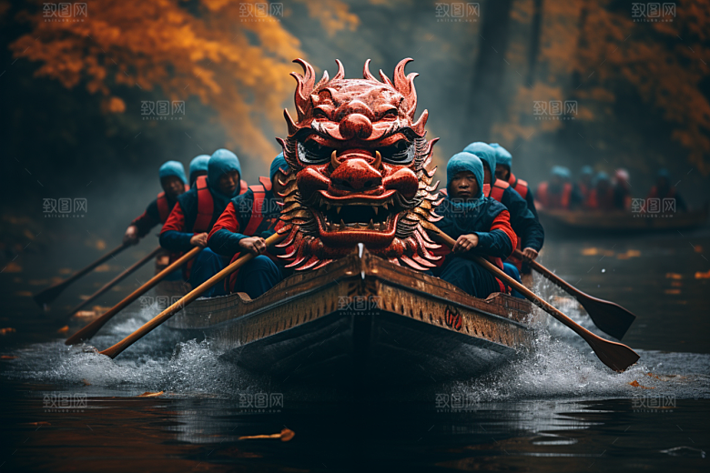 端午划龙舟划船节庆摄影图