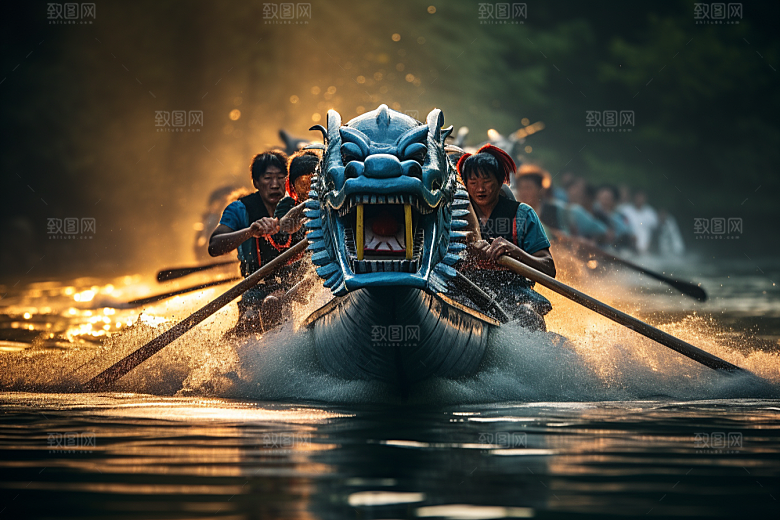 端午划龙舟高清节庆摄影图