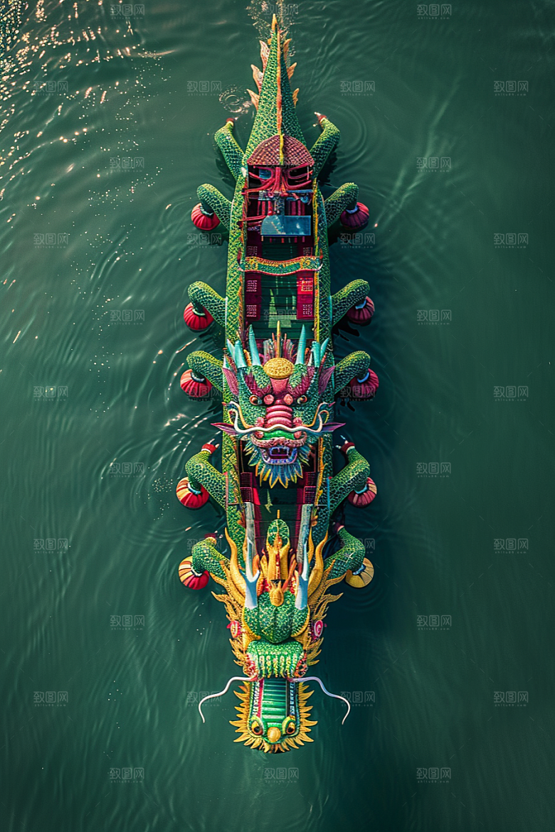端午划龙舟选手水上运动摄影图