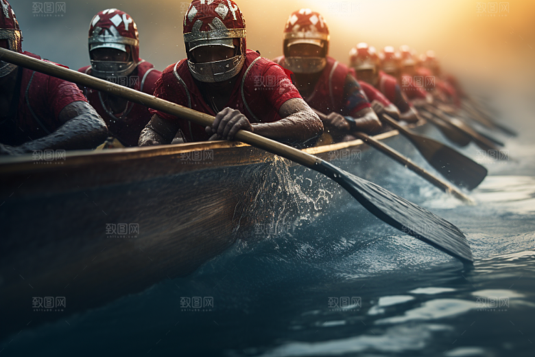 端午划龙舟水上运动划船摄影图