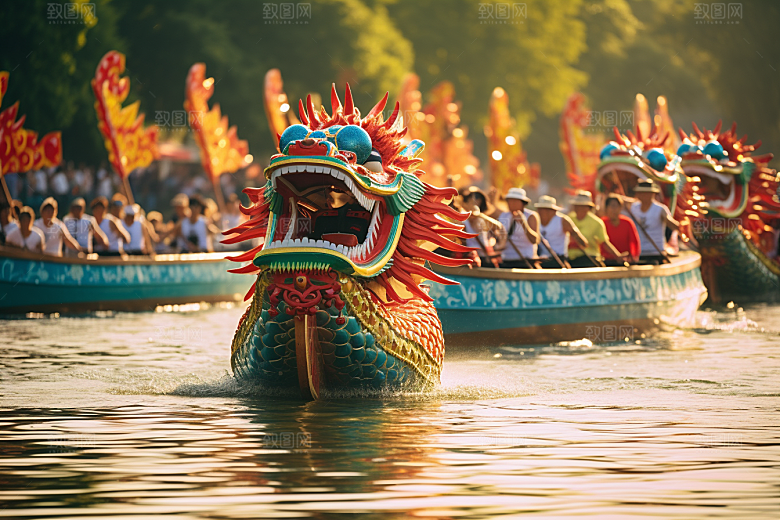 端午划龙舟庆祝竞技摄影图