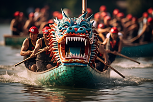 端午划龙舟传统文化选手摄影图