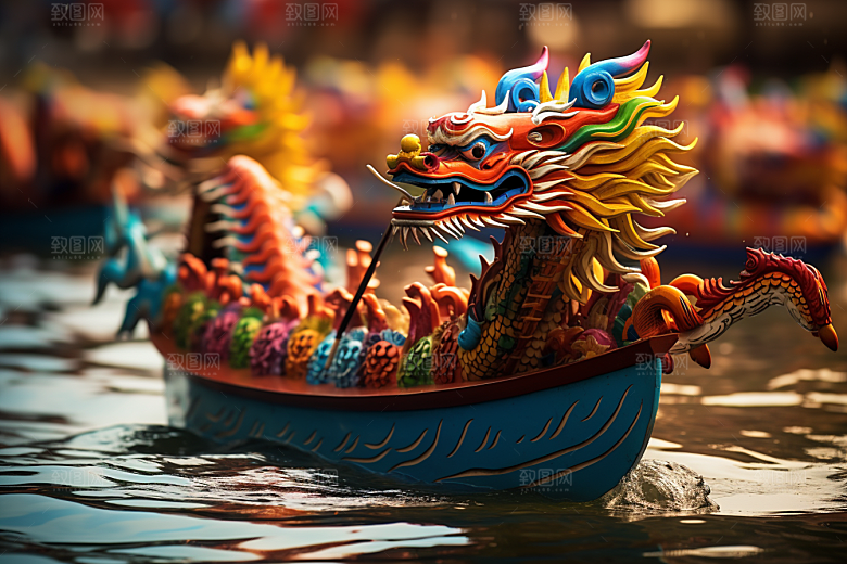 端午划龙舟竞技划船摄影图