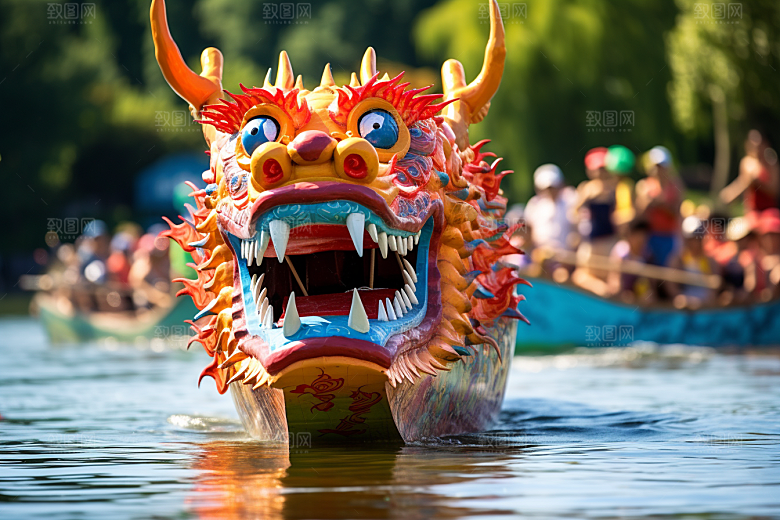 端午划龙舟划船竞技摄影图