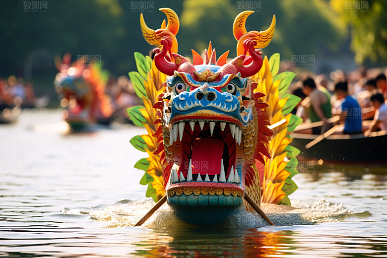 端午划龙舟节日节庆摄影图