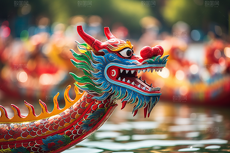 端午划龙舟传统文化竞技摄影图