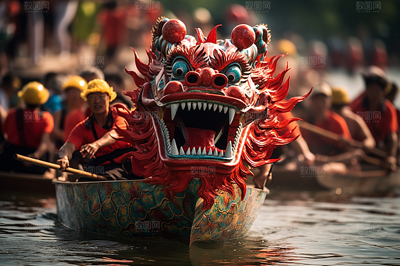 端午划龙舟团体活动水上运动摄影图
