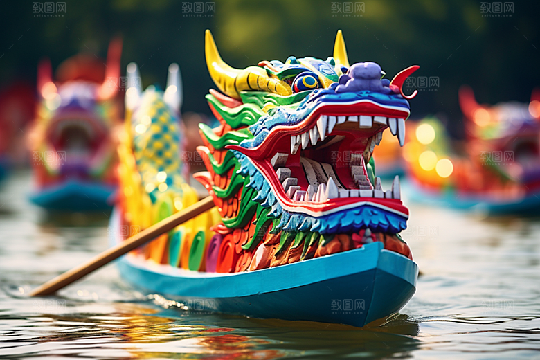 端午划龙舟节日比赛摄影图