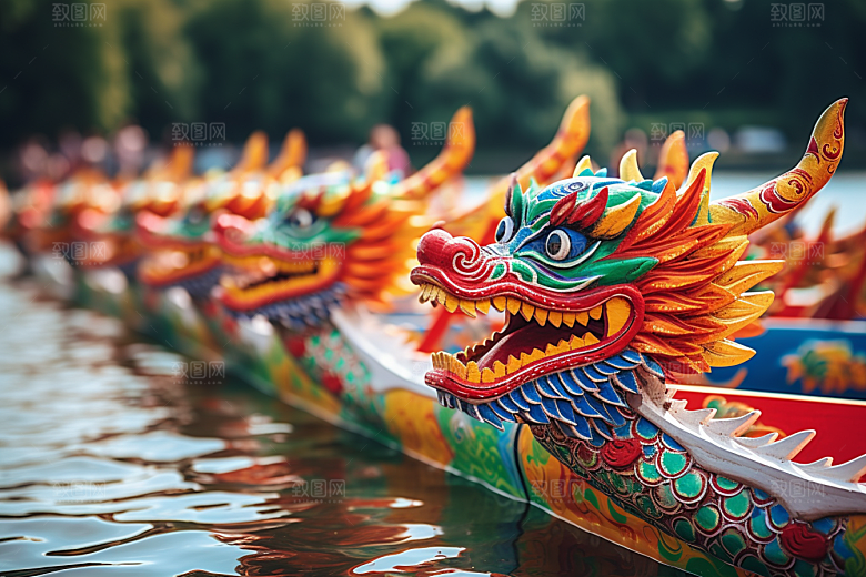 端午划龙舟团体活动传统文化摄影图