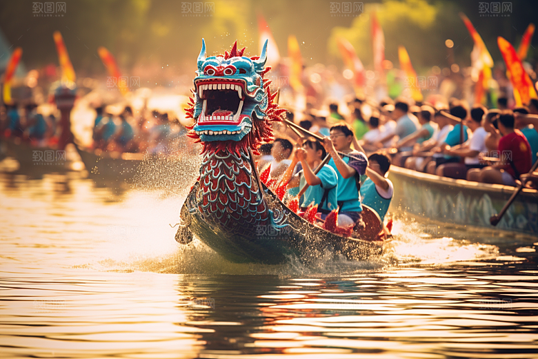 端午划龙舟高清比赛摄影图