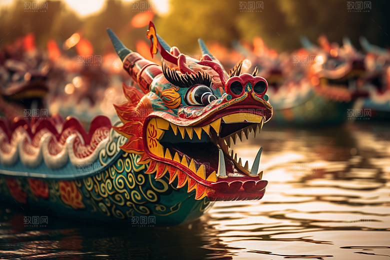 端午划龙舟节日节庆摄影图