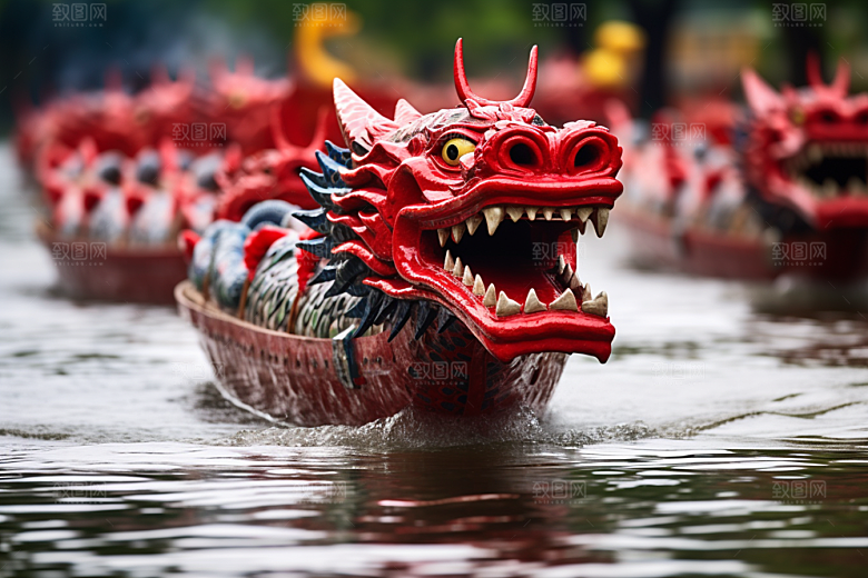 端午划龙舟庆祝选手摄影图