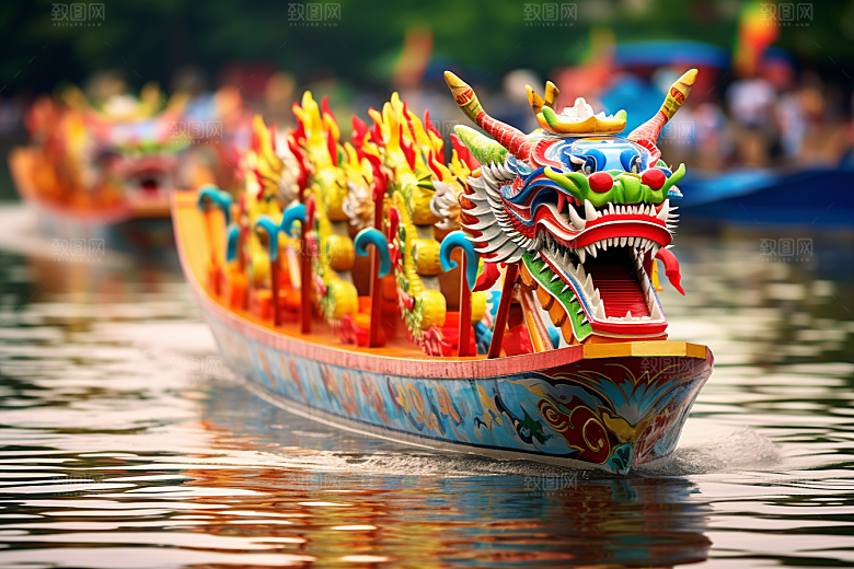 端午划龙舟划船竞技摄影图