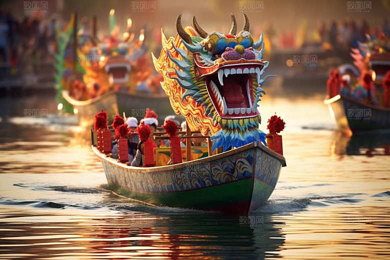 端午划龙舟划船节日摄影图