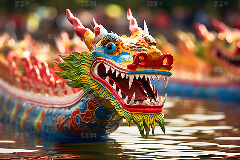 端午划龙舟选手高清摄影图