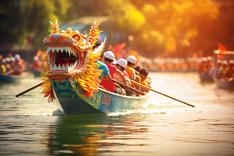 端午划龙舟传统文化比赛摄影图